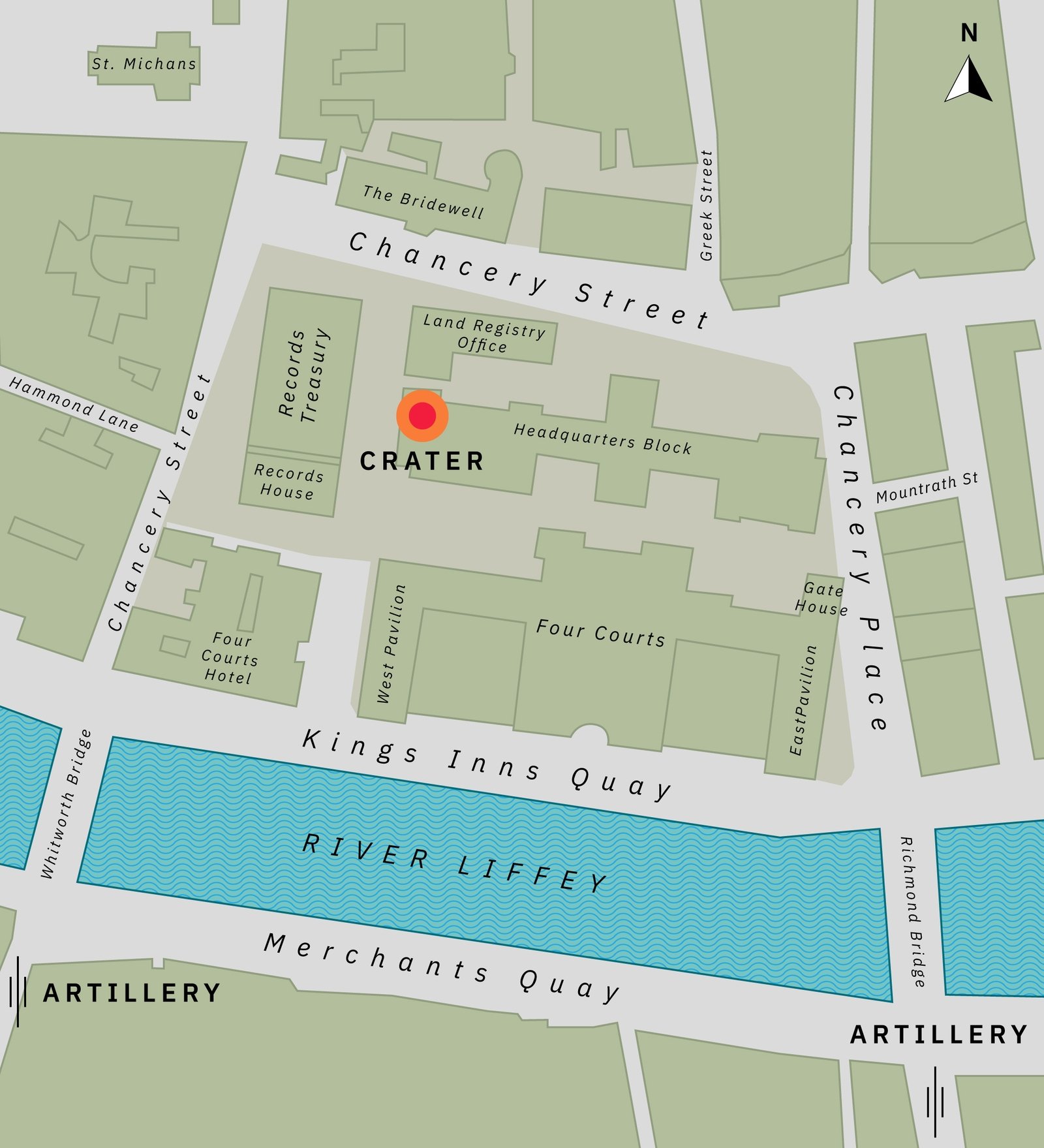 Map of the Four Courts, spring-summer 1922