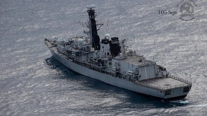 The department said it had been informed of the exercise by the Irish Aviation Authority and warned of safety risks to mariners (File photo: A French vessel photographed by the Irish Defence Forces)