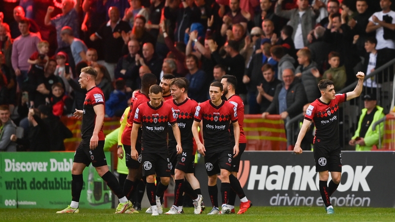 Bohs players celebrate Dawson Devoy's early goal