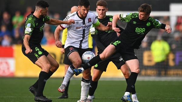 Patrick Hoban of Dundalk in action against Shamrock Rovers