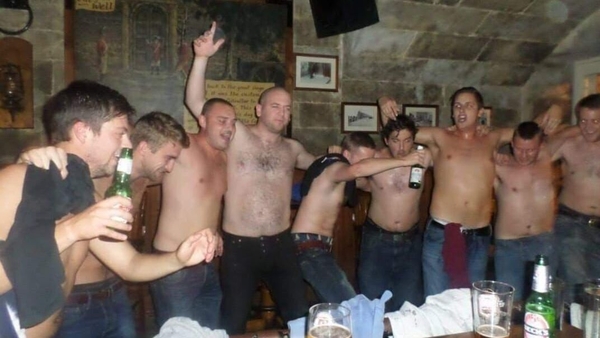 Celebrations in Bruno's bar and restaurant after securing a draw in their first ever game