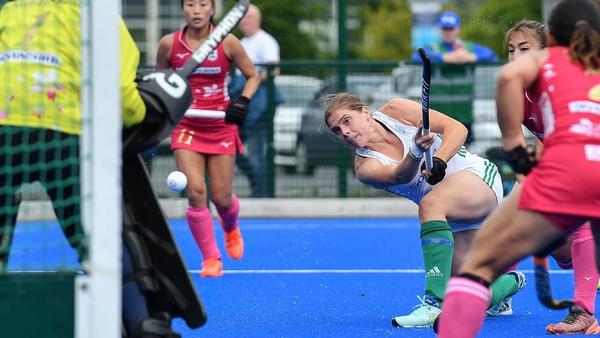Katie Mullan takes a shot at goal