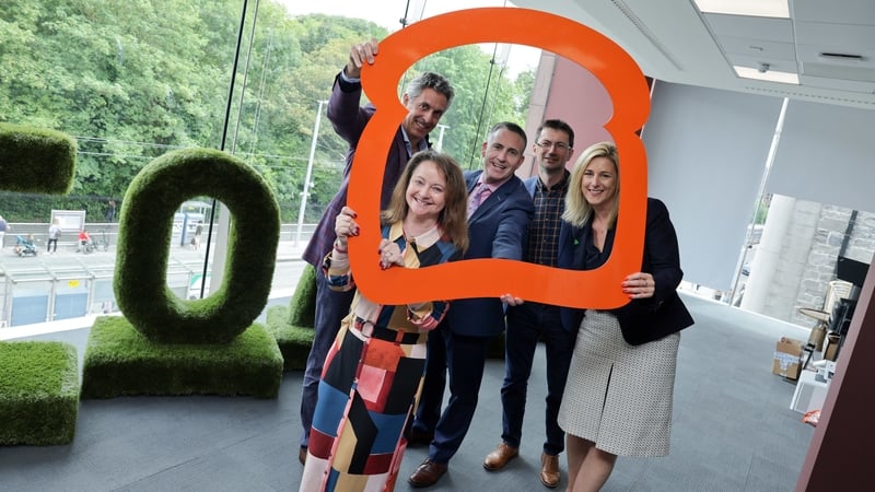 (Left to right) Amanda Hall, Senior Director, Engineering, Toast, Toast CEO Chris Comparato, Minister of State Damien English, Senior Vice President of Engineering Robert McGarry and IDA Ireland's Aimee Williams