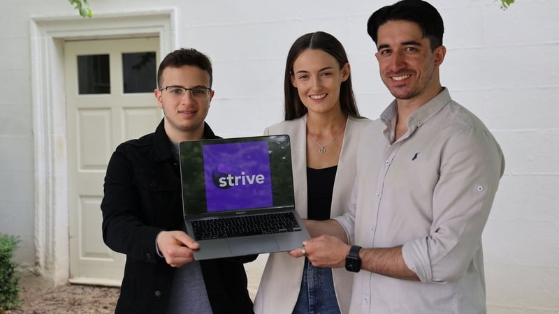 Strive team members Aness Al Qawlaq, Saoirse Kelders and Sean Hughes