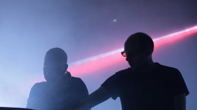 Tom Rowlands and Ed Simons from The Chemical Brothers perform live on stage during OGR Big Bang on October 14, 2017 in Turin, Italy. (Photo by Emilio Andreoli/Getty Imagesfor OGR)