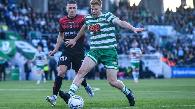 Rory Gaffney (R) was Shamrock Rovers's match-winner