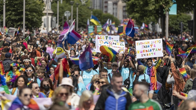 The theme of this year's parade is courage with organisers and participants highlighting the importance of standing up against hate and oppression