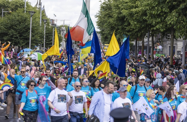 Thousands of people set off from the Garden of Remembrance at around 12.30pm
