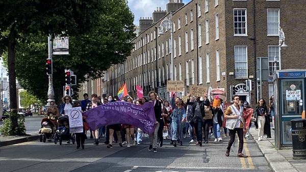 The campaigners are marching to the US Embassy in Ballsbridge