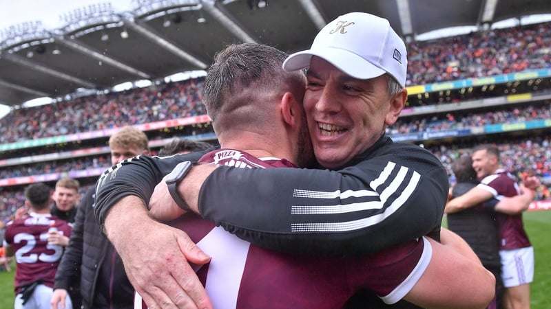 Joyce embraces Damien Comer after the game