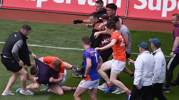 There were ugly scenes at the end of normal time on Sunday