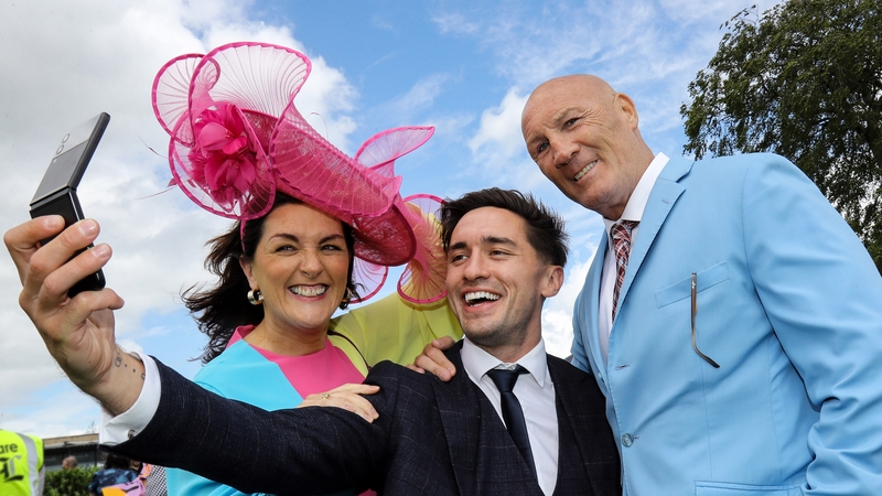 Judge Greg O'Shea with Olive Foley and Harry Cowap, winners in today's Dubai Duty Free Most Stylish Competition. Pic: Lorraine O'Sullivan & Brian Purcell