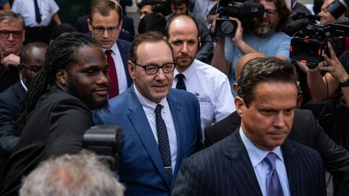 Kevin Spacey pictured leaving Westminster Magistrates Court in London on 16 June