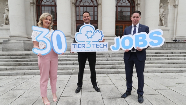 Tier3Tech's Eithne Waldron, Tánaiste and Minister for Enterprise, Trade and Employment Leo Varadkar and David Waldron, CEO and Managing Director of Tier3Tech