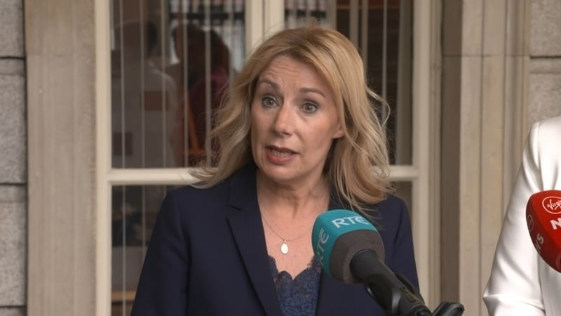 Minister of State for Special Education Josepha Madigan speaking to media today