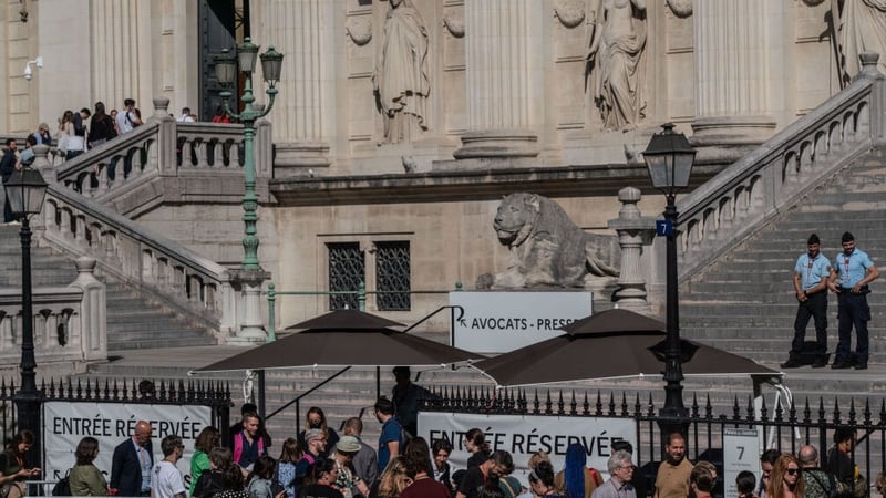 Families of victims, journalists, and lawyers attend the Palais de Justice where the trial of the November 2015 Paris Attacks took place