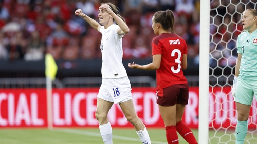 Jill Scott celebrates a goal playing for England