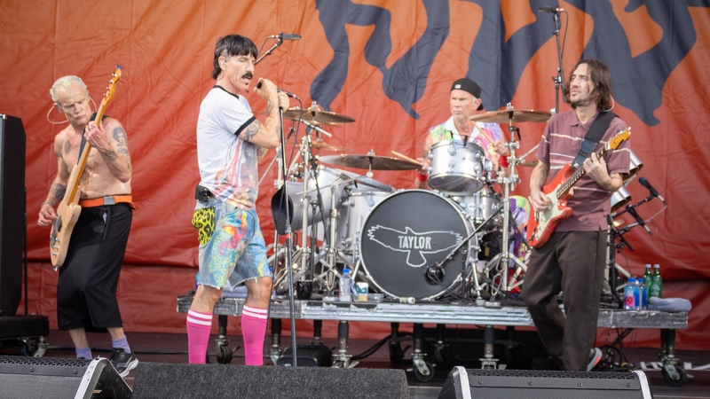 L-R: Flea, Anthony Kiedis, Chad Smith and John Frusciante of the Red Hot Chili Peppers