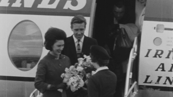 Princess Margaret and the Earl of Snowdon arrive at Shannon Airport to begin a holiday in Ireland in 1962.
