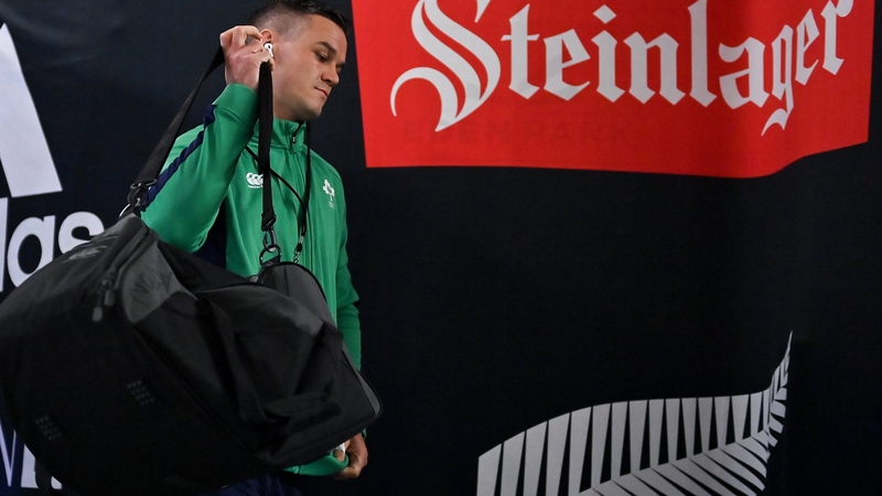 Johnny Sexton arrives at Eden Park