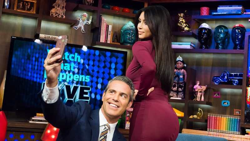 Andy Cohen snaps a selfie with Kim Kardashian in 2014. Photo: Getty