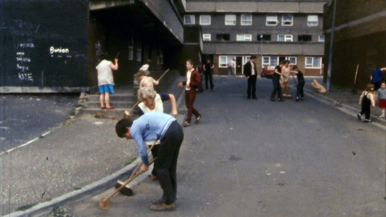Divis Flats clean-up operation in Belfast, 1982.