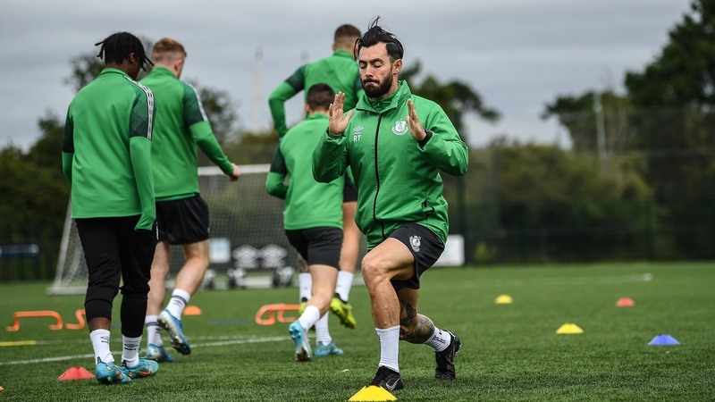 Richie Towell and his Shamrock Rovers team-mates were put through their paces at Roadstone Group Sports Club ahead of Hibernians' visit