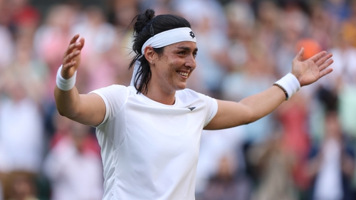 Ons Jabeur celebrates her win