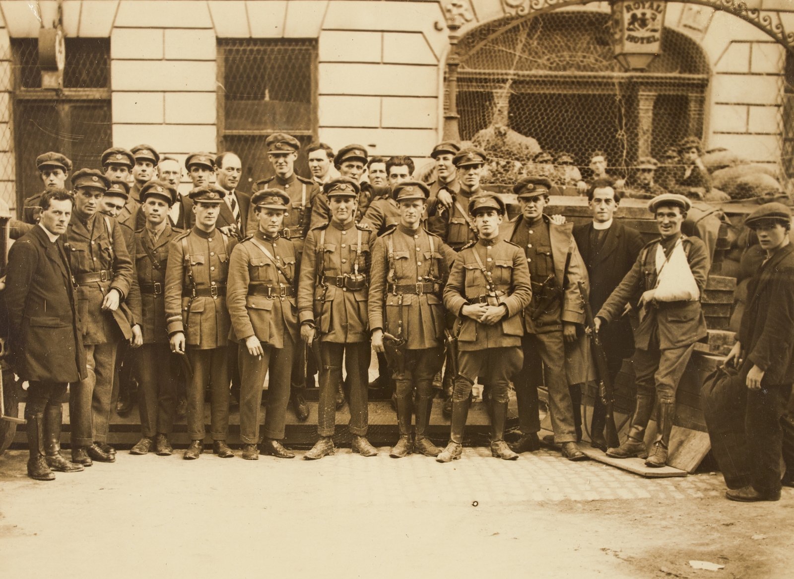 National Army troops outside Cruise's Royal Hotel Limerick in July 1922. Image courtesy of the National Library of Ireland