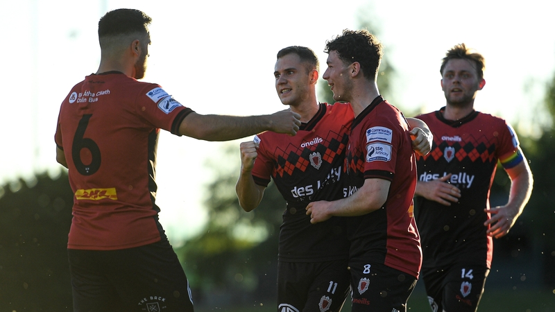 Liam Burt (c) celebrates Bohemians' second goal
