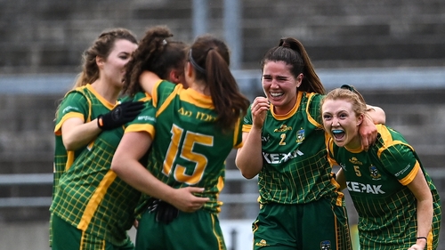 Emma Duggan gets the congratulations after her last-gasp winner