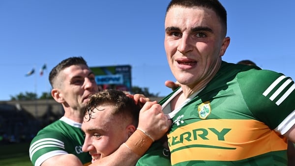 Paudie Clifford (c) celebrates at the full-time whistle