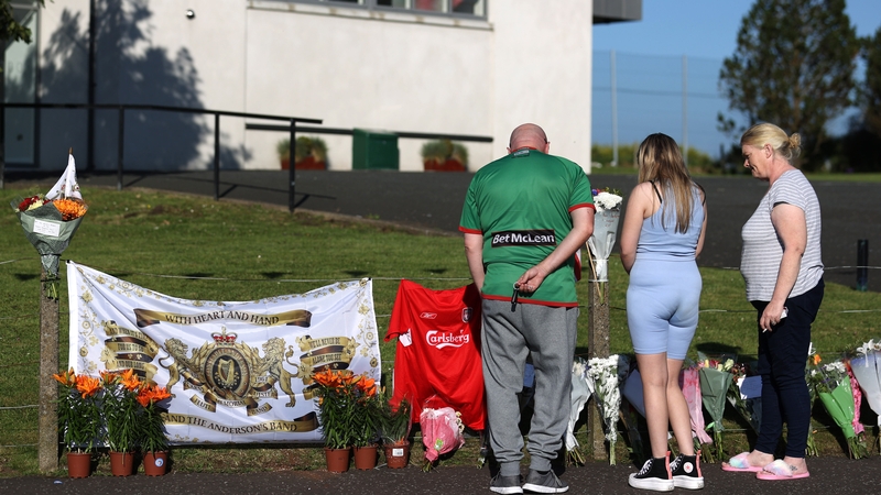 The bonfire, constructed from stacked wooden pallets, was more than 50ft tall