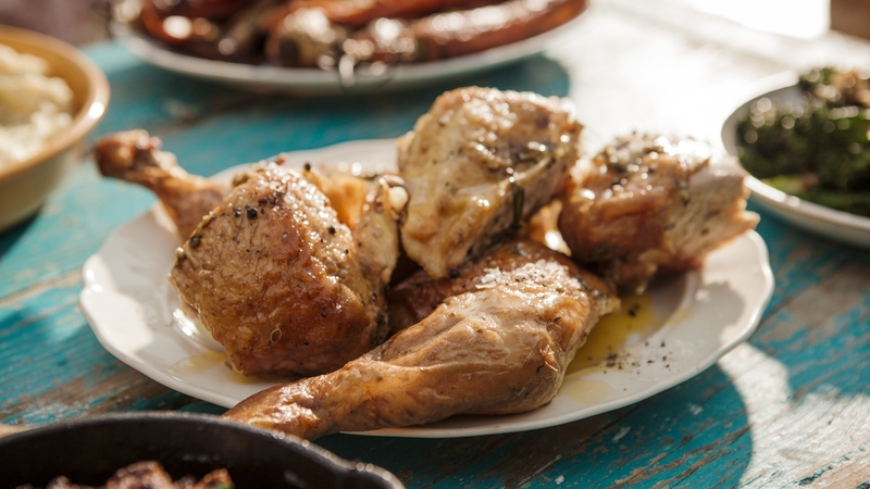 Nico's roast chicken with lemon and herb baste