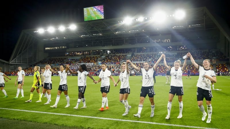 Germany celebrate at the final whistle