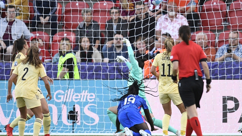 Griedge Mbock Bathy heads home what proved to be the winner