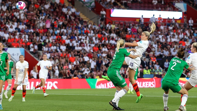 Alessia Russo heads home England's third goal