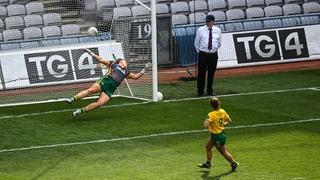 Niamh McLaughlin of Donegal slams home a penalty