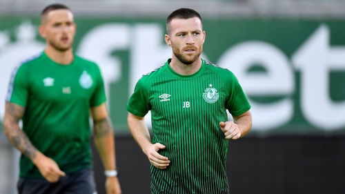 Jack Byrne and team-mates pictured training at the Huvepharma Arena in Razgrad