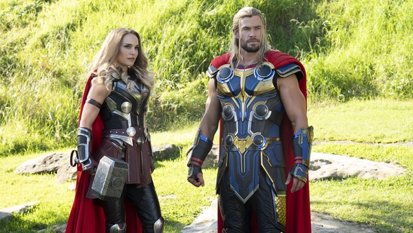 Natalie Portman and Chris Hemsworth in Thor: Love and Thunder