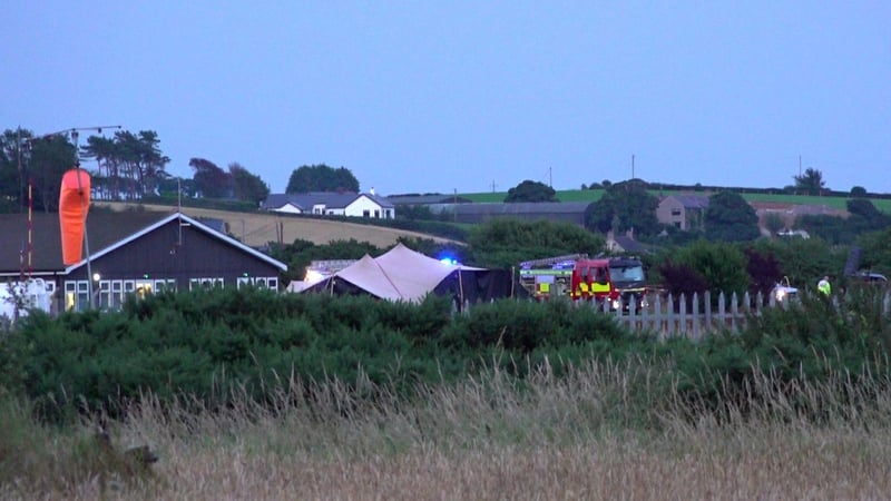 Police and emergency services attended the scene at Newtownards Airport