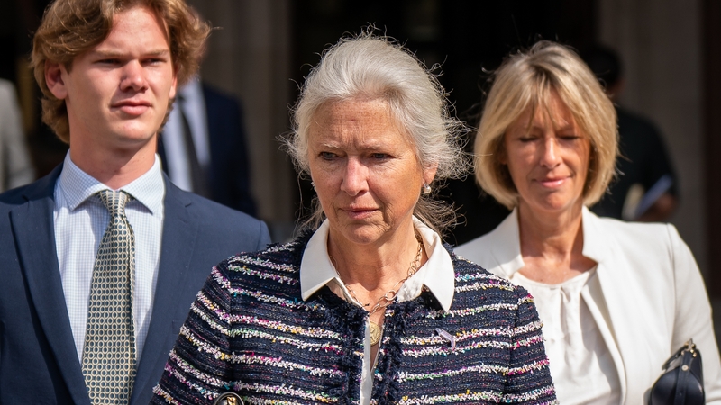 Alexandra Pettifer outside the High Court in London after the BBC agreed to pay her substantial damages