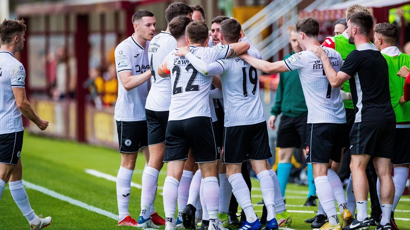 Sligo Rovers players celebrates Aidan Keena's goal