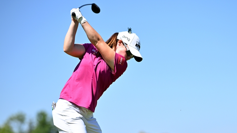 Maguire in action during round two