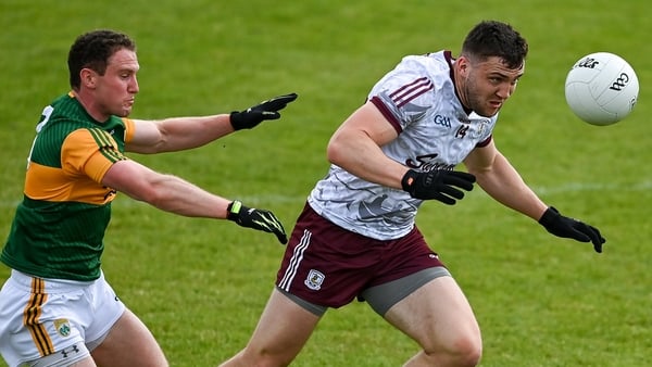 Damien Comer of Galway in action against Tadhg Morley of Kerry