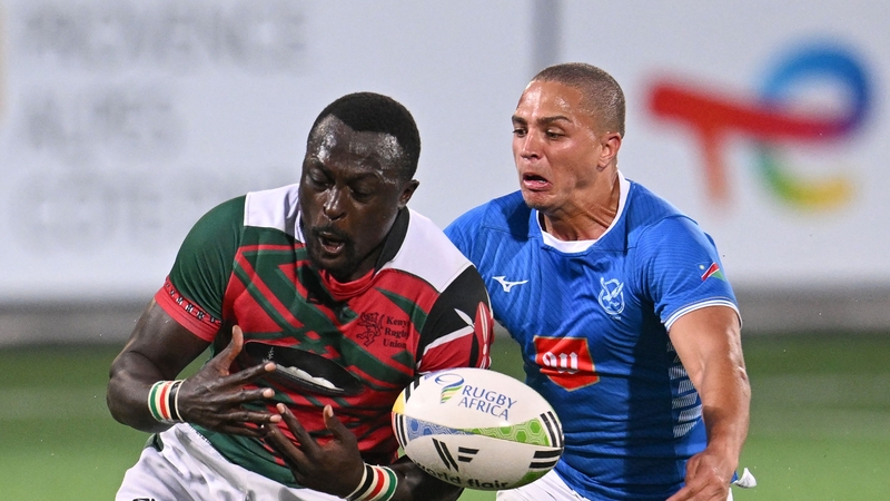 Collins Injera Emonyi (L) and Kenya are aiming for a first World Cup spot