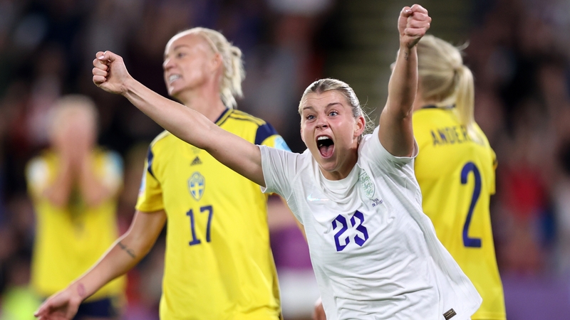 Alessia Russo back-heels home England's third goal