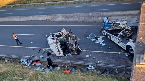 Part of the motorway was closed following the collision yesterday evening