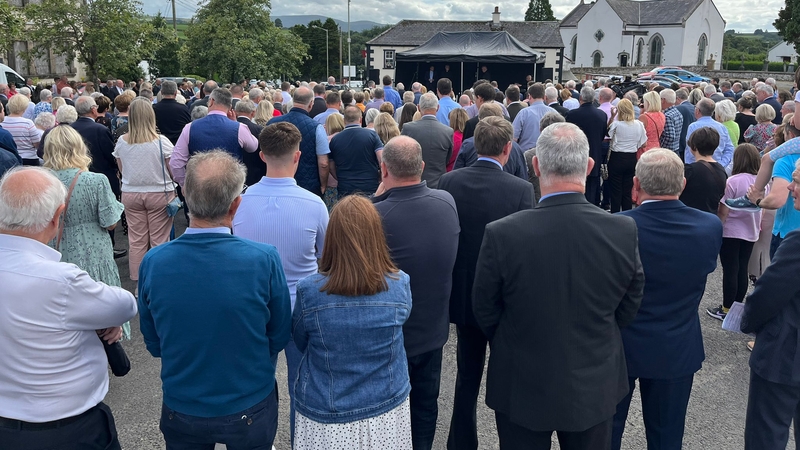 Crowds gather for the cross-community service in Claudy