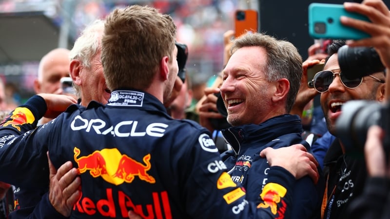 Red Bull celebrate Verstappen's victory in the Hungarian Grand Prix